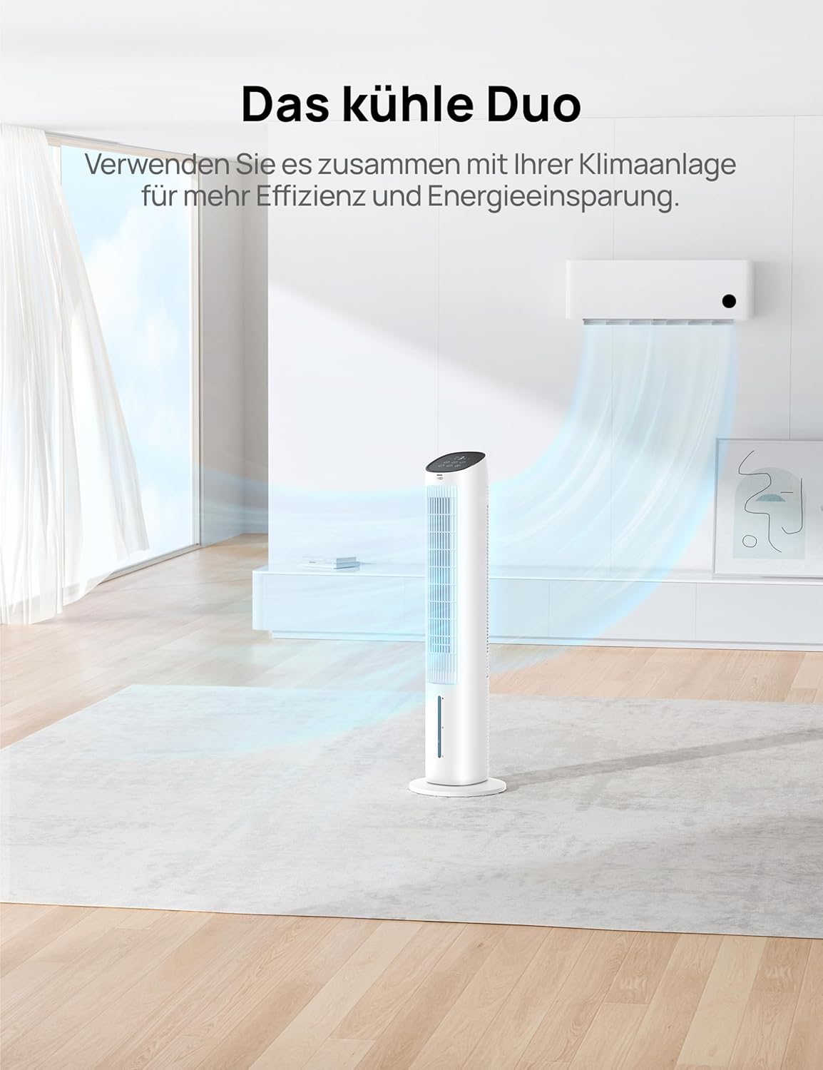 Turmventilator mit Kühlung