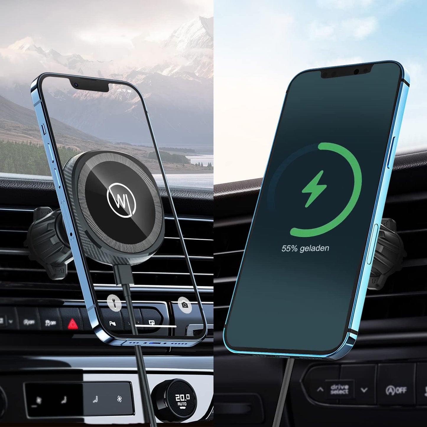 Autohalterung mit Ladefunktion für iPhone