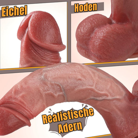 Realistischer Dildo mit Saugnapf und Adern, XXL-Fleischfarbe
