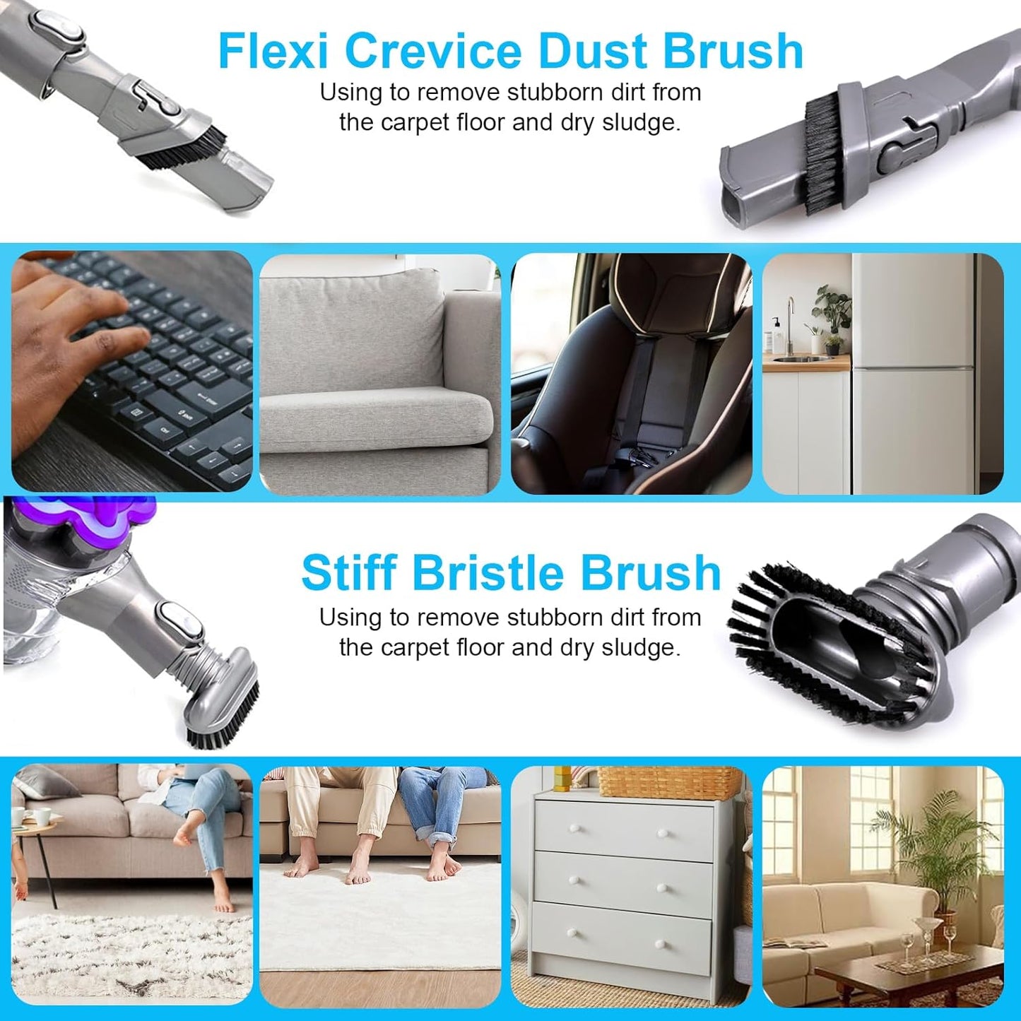 7-teiliges Staubsauger-Zubehörset für Dyson, 7 Stück