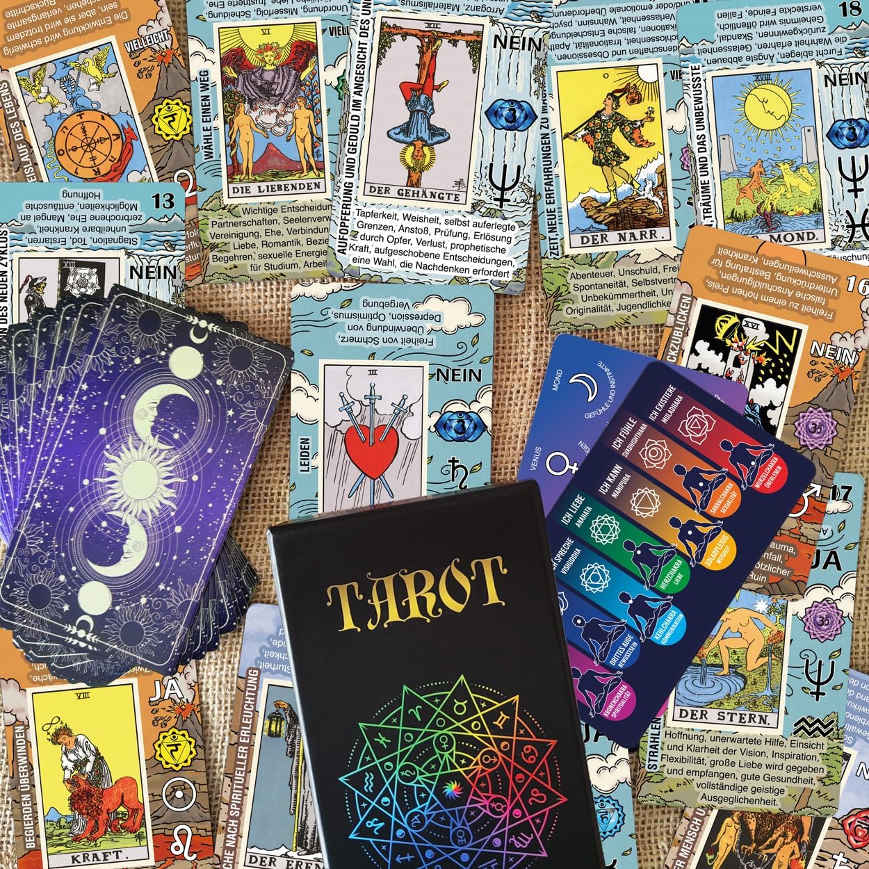 Tarotkarten-Set für Anfänger mit deutschen Bedeutungen