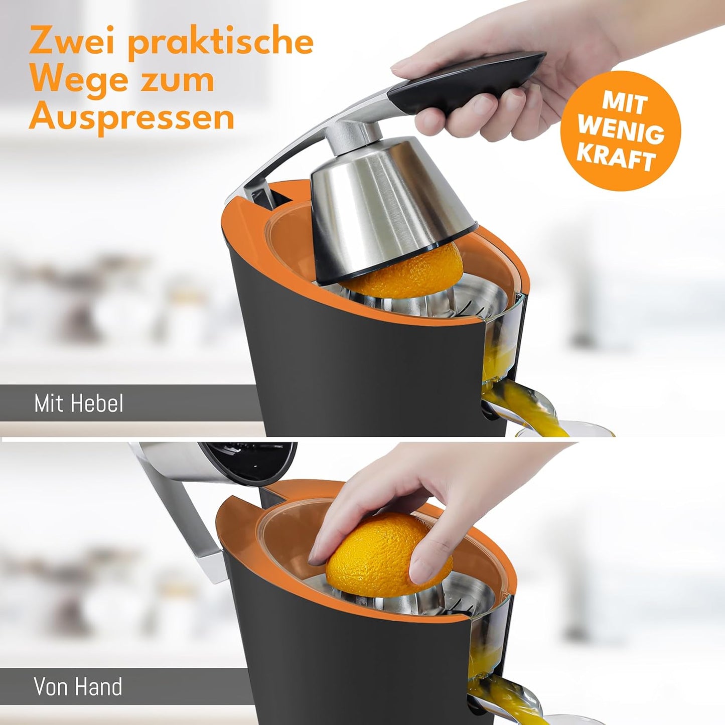 Orangenpresse LBL833, Schwarz - 600w - Inkl. Hebelarm
