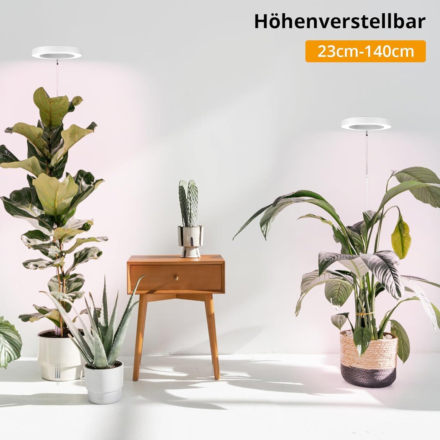 2er-Set LED-Vollspektrum-Pflanzenlampe, Große Halo Pflanzenlampe 2 Packung