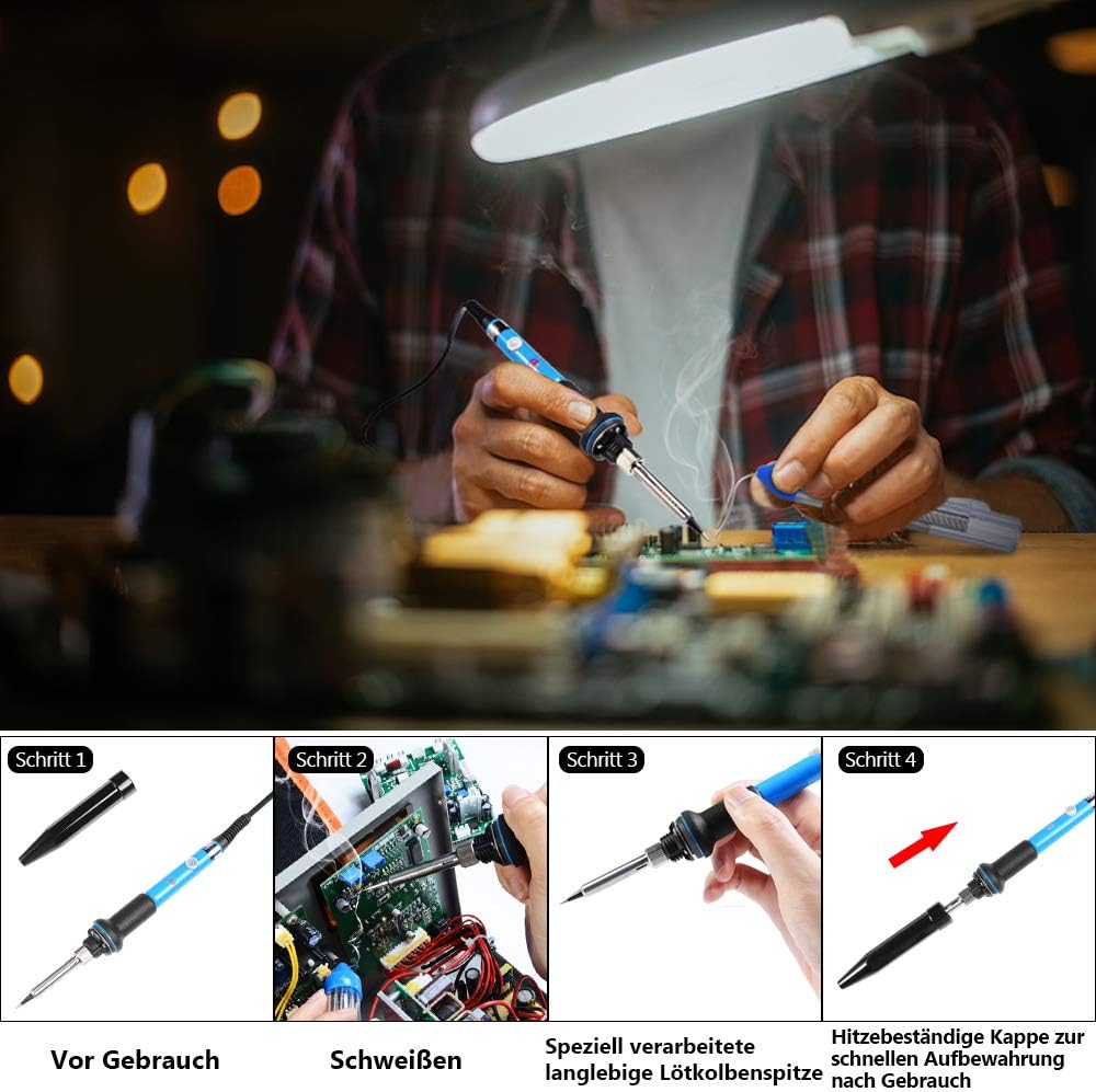 12-teiliges Lötkolben Set mit Multimeter