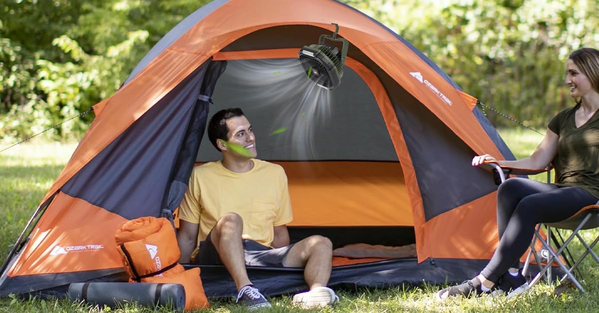 USB Campingventilator mit LED-Licht, Fernbedienung