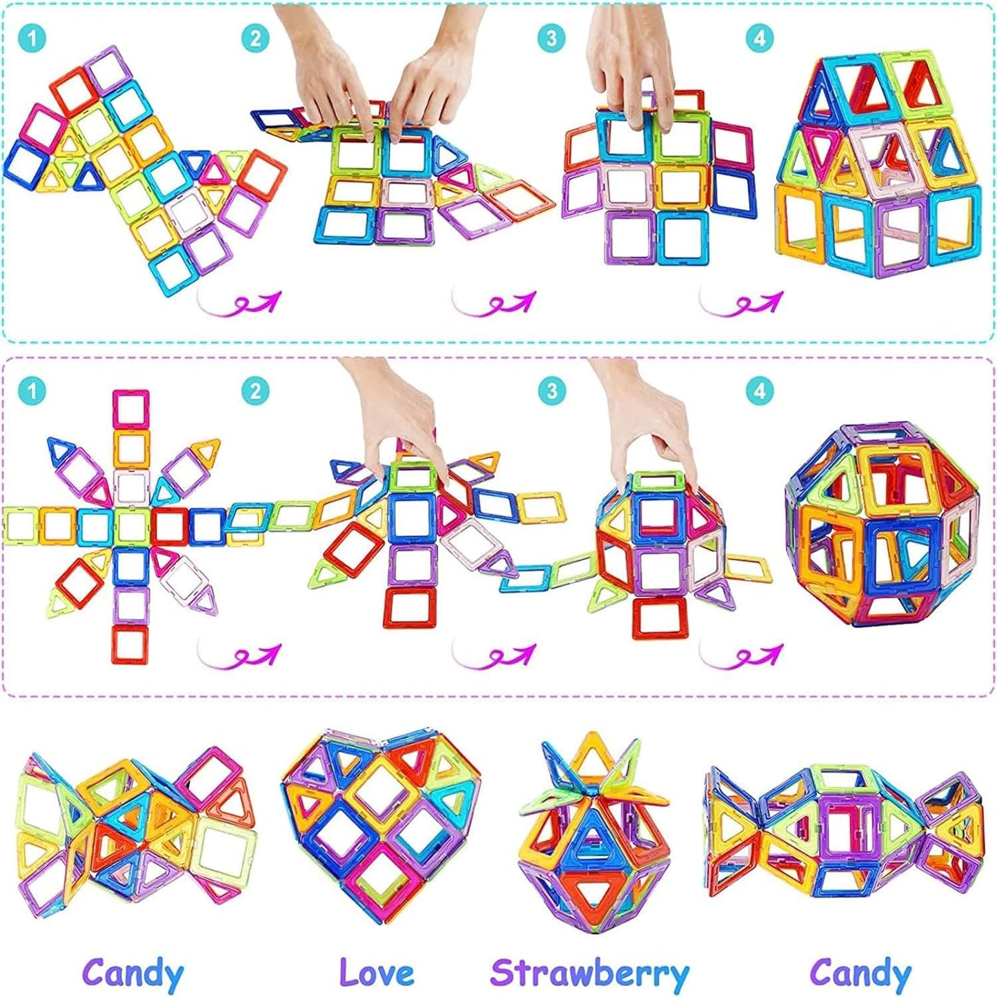 Magnetbausteine-Set, 76 pcs