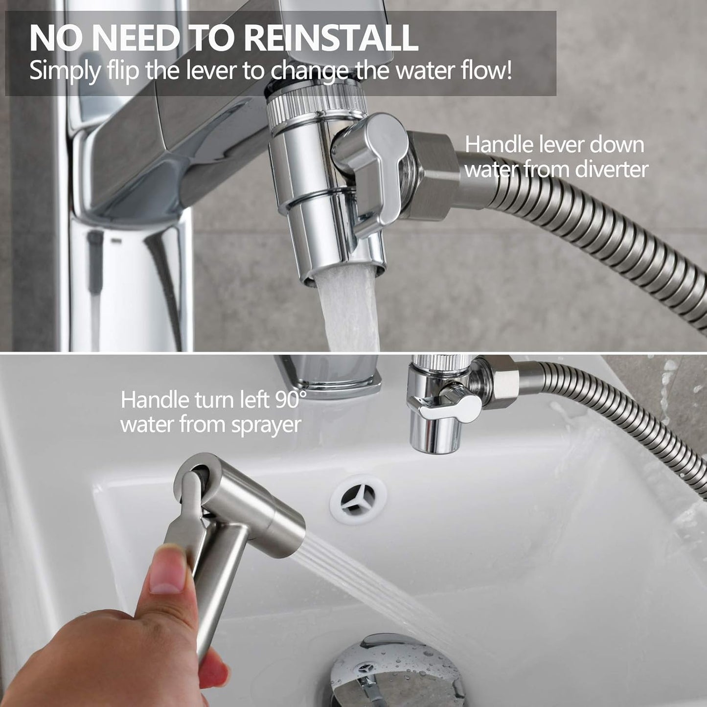Tragbares Bidet-Set mit Handbrause WS024F7 und 2-Wege-Umsteller