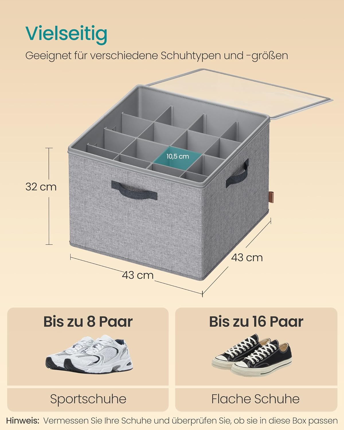 2er-Set Schuh-Organizer, stapelbar LSP622GD01, 2er Set Taubengrau