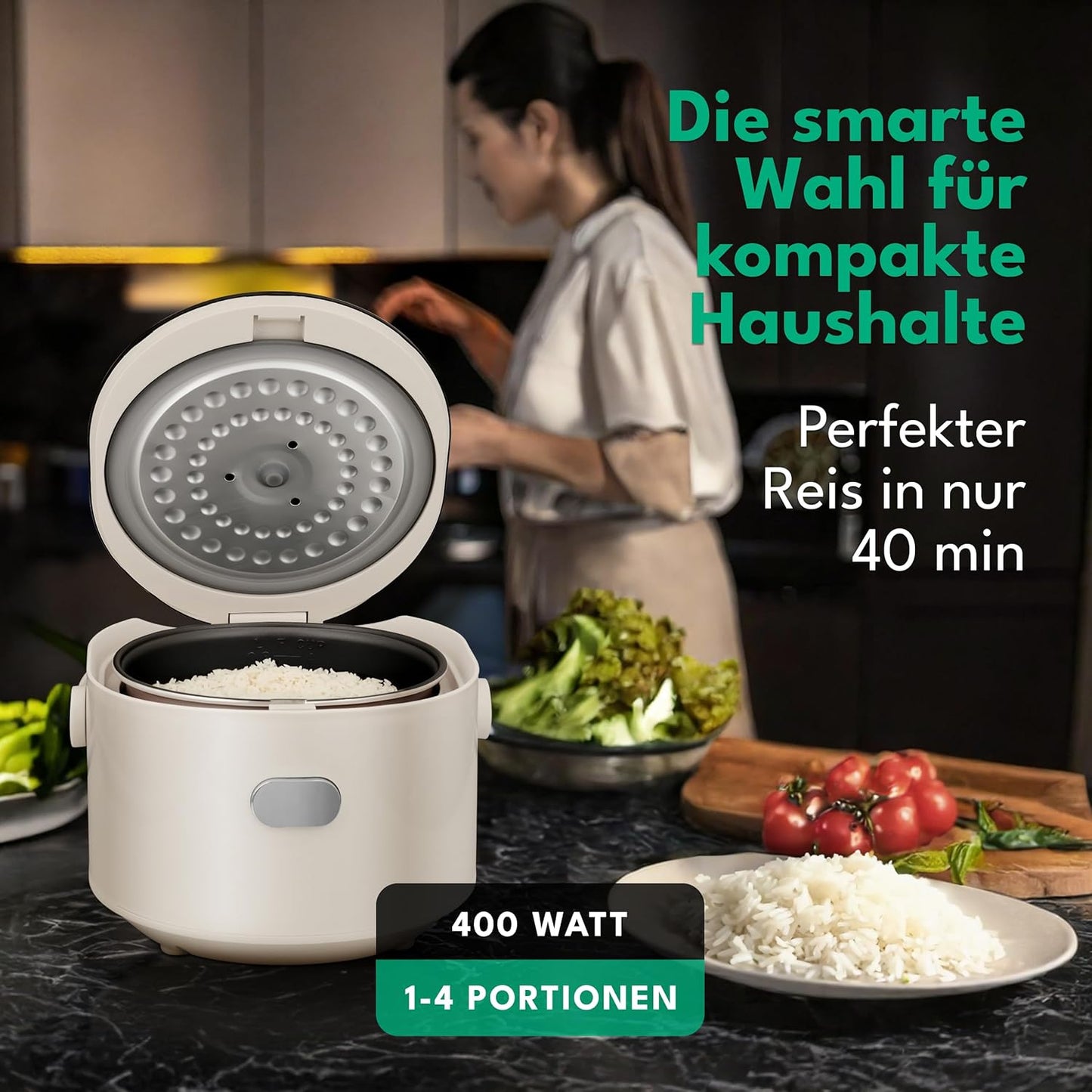 Reiskocher mit Timer & Warmhaltefunktion
