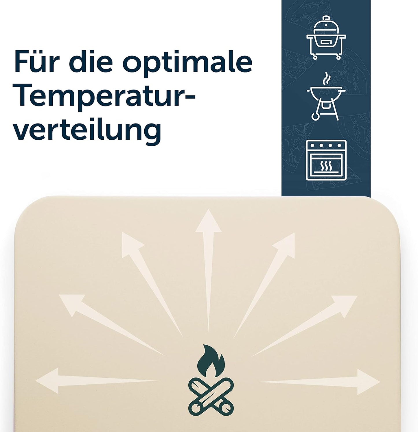 Pizzastein für Backofen und Grill (38x30 cm)
