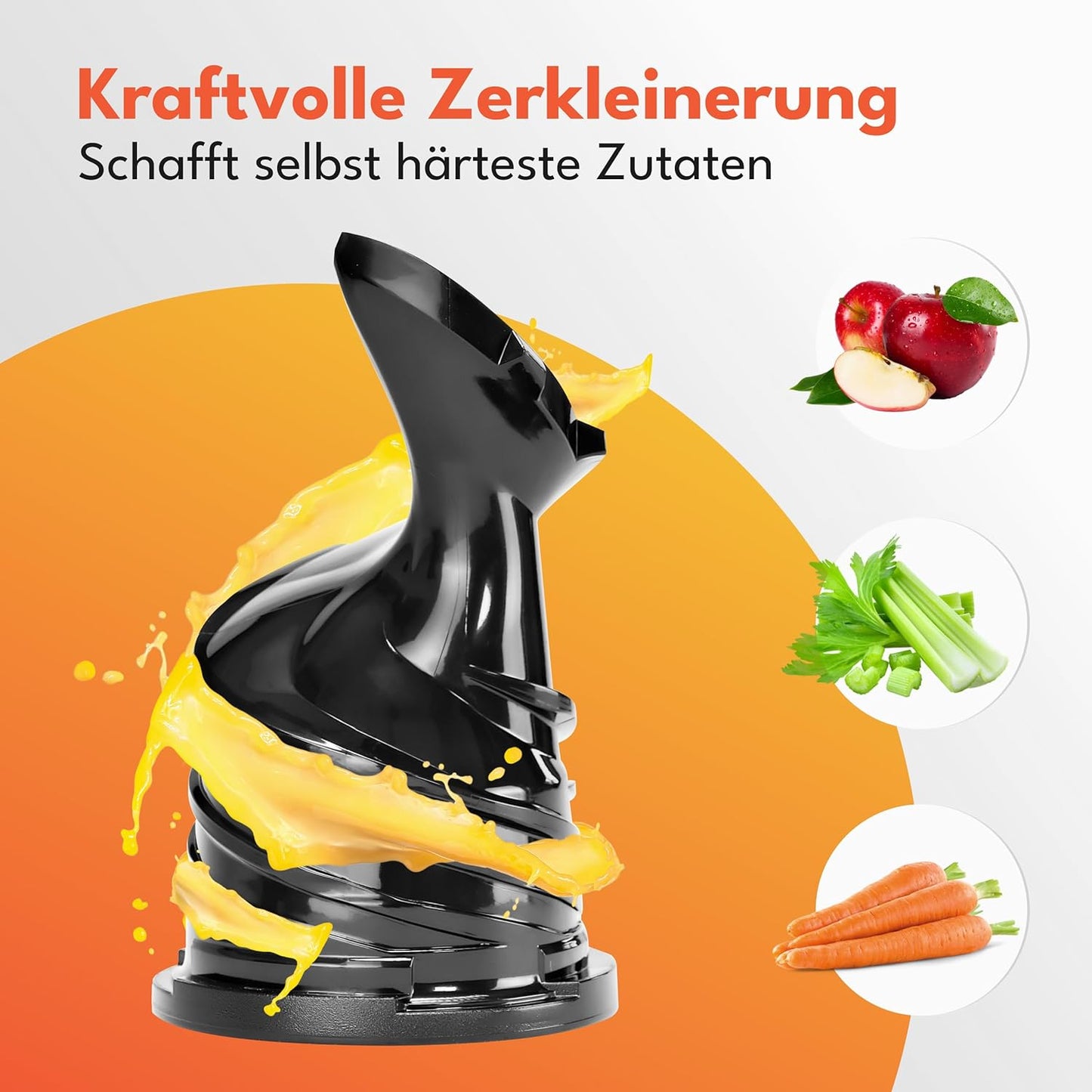 Slow Juicer mit zwei Saftbechern