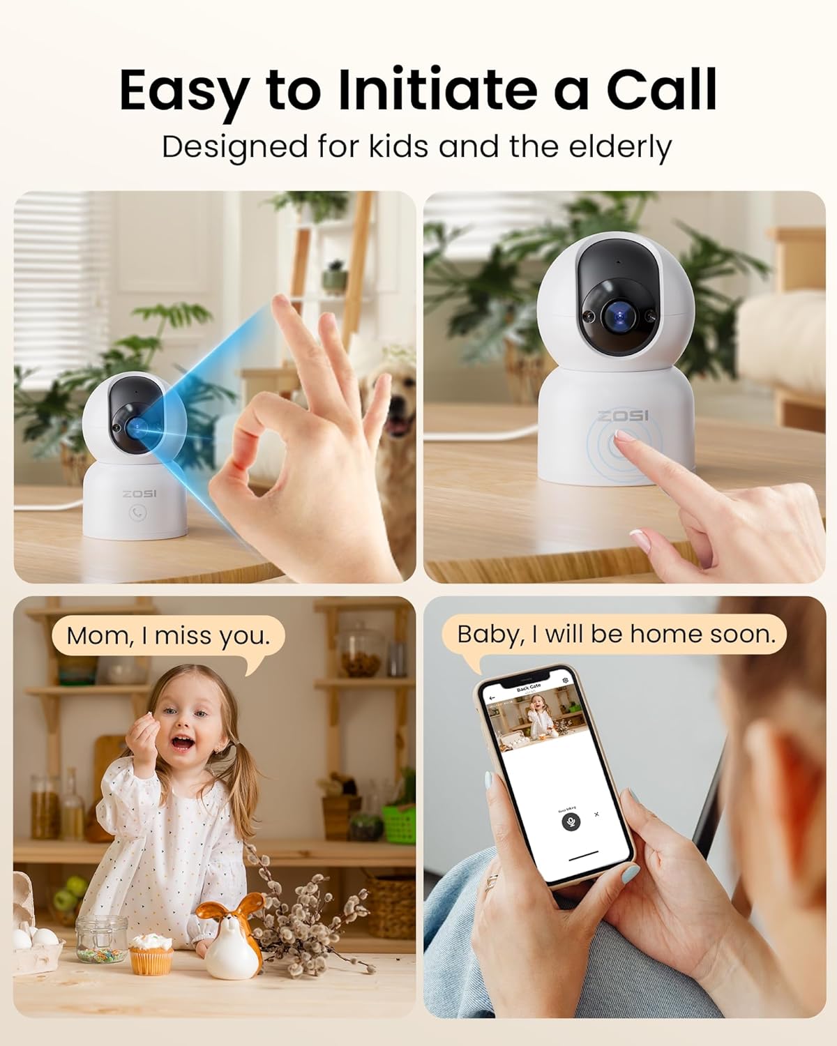 360° Überwachungskamera, 3MP WLAN Weiss