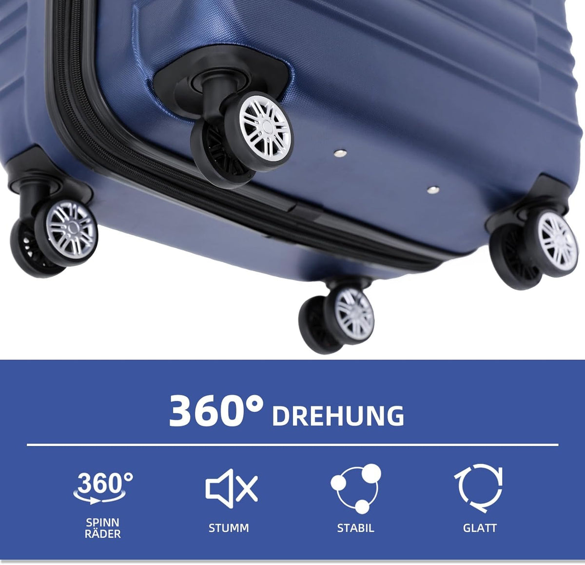 Erweiterbarer Hartschalenkoffer, Dunkelblau M