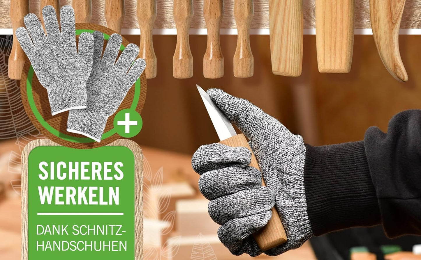 Holzschnitzset für Erwachsene (22-teilig)