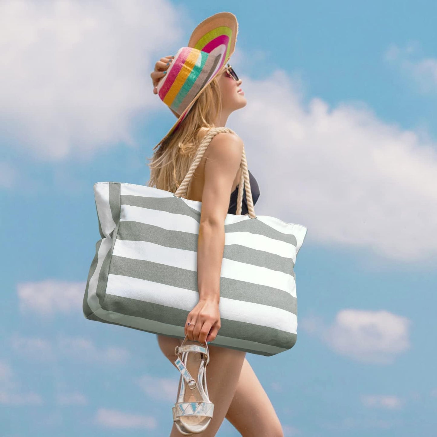 Wasserdichte Strandtasche mit Reissverschluss