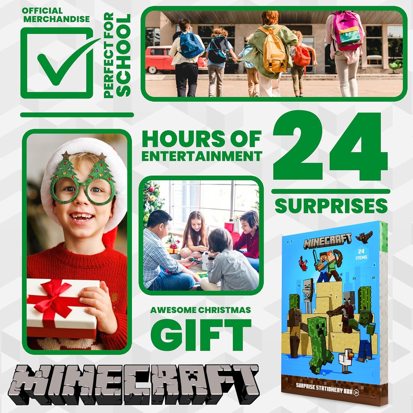 Minecraft Adventskalender, Blau/Grün