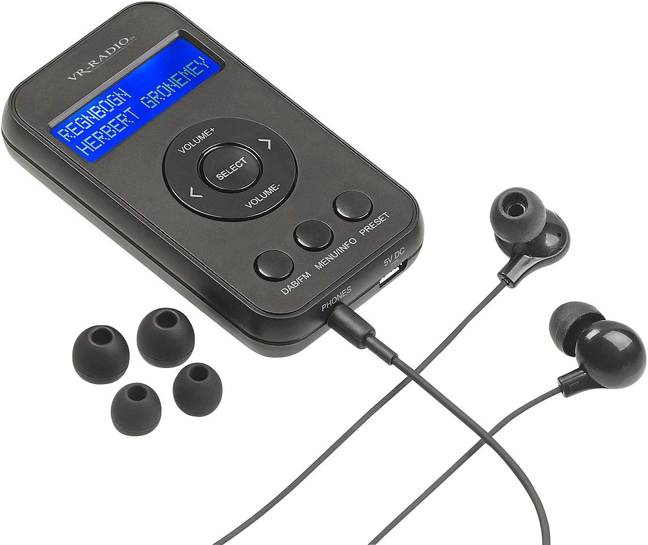 Digitales Mini-Taschenradio mit DAB+/FM und Kopfhörern