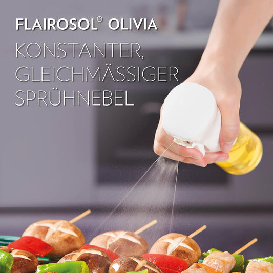 Ölsprüher Olivia mit Portionskontrolle, Weisses Logo