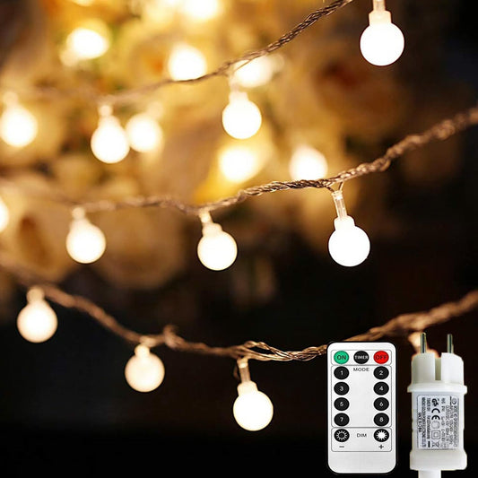 Lichterkette Kugel, 100LED Warmweiss