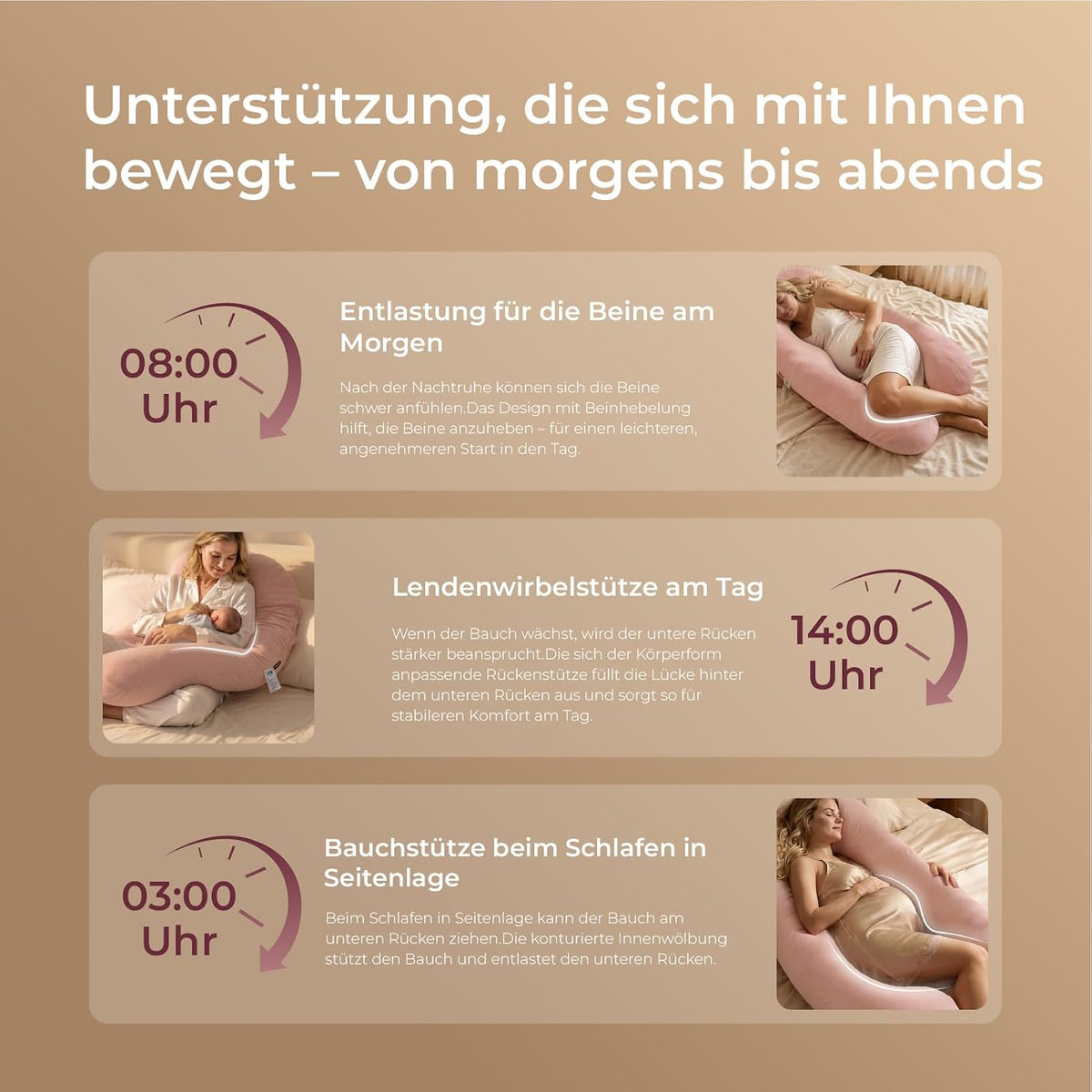 U-Lite Schwangerschaftskissen mit Baumwollbezug, Gestrickte Baumwolle-rosa