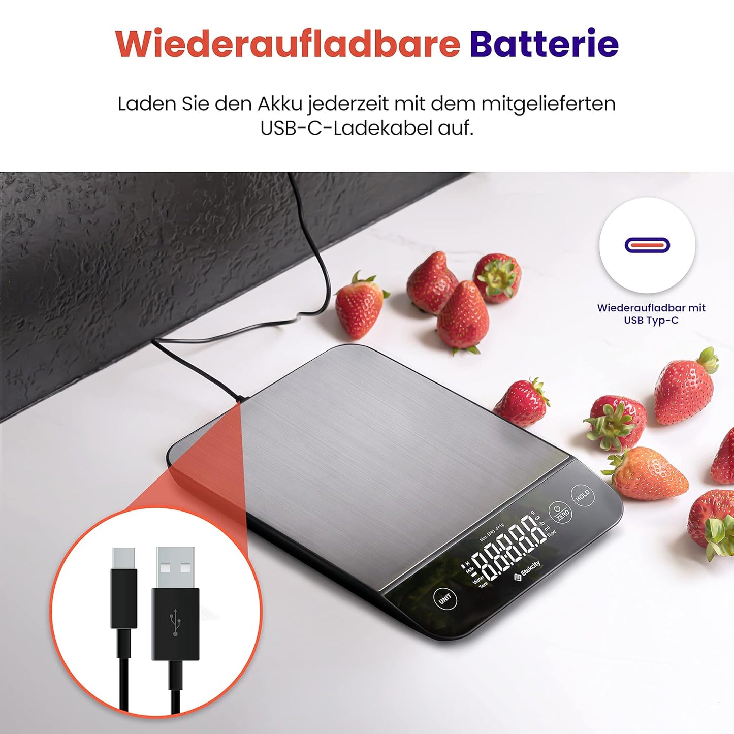 Digitale Küchenwaage, Premium 1 g to 10 kg