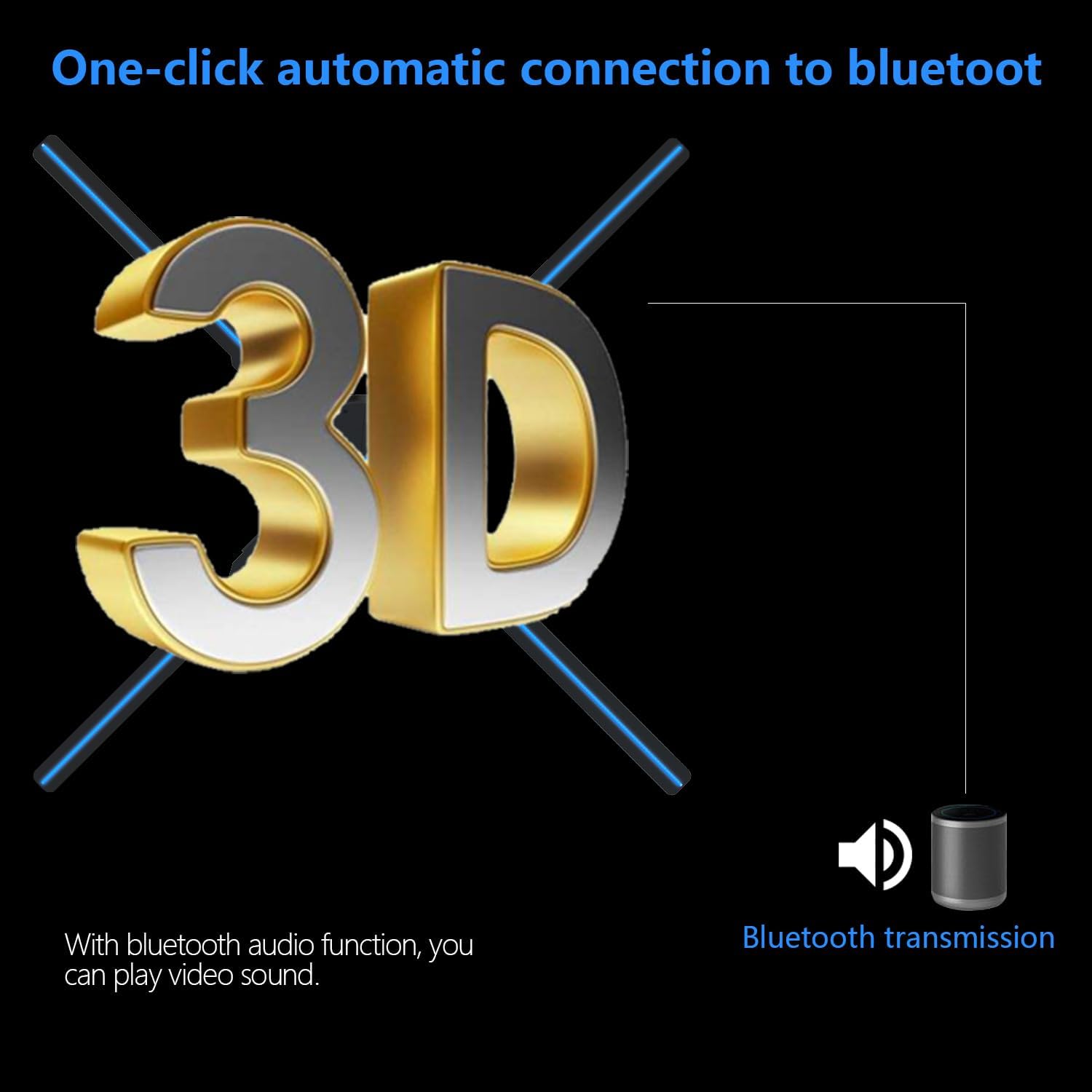3D Holografischer Projektor, 46CM APP-Version (WiFi+APP+Bluetooth+Remote)