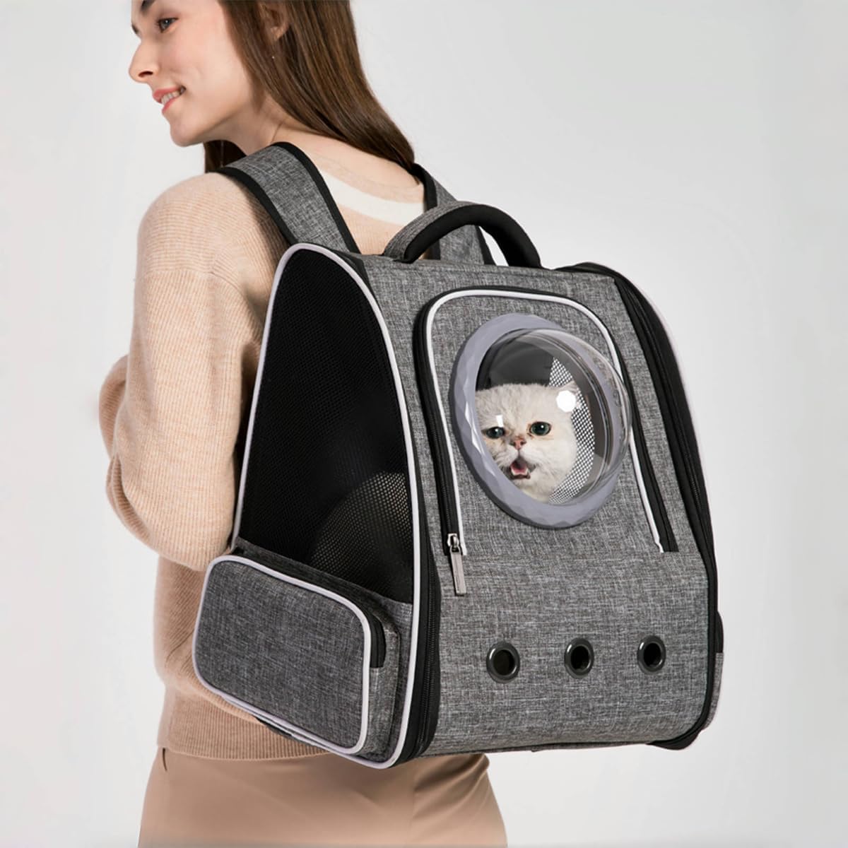 Haustier Rucksack-Raumkapsel, Grau