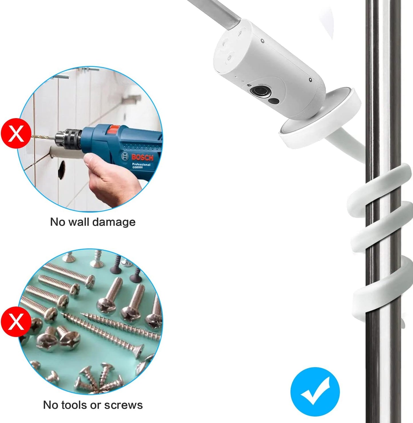 Flexible Halterung für Philips Avent Babyphone-Kamera, Halterungen für SCD 923/26 Klammerhalter für Scd 923/26 Scd 921/26 Scd 643/26