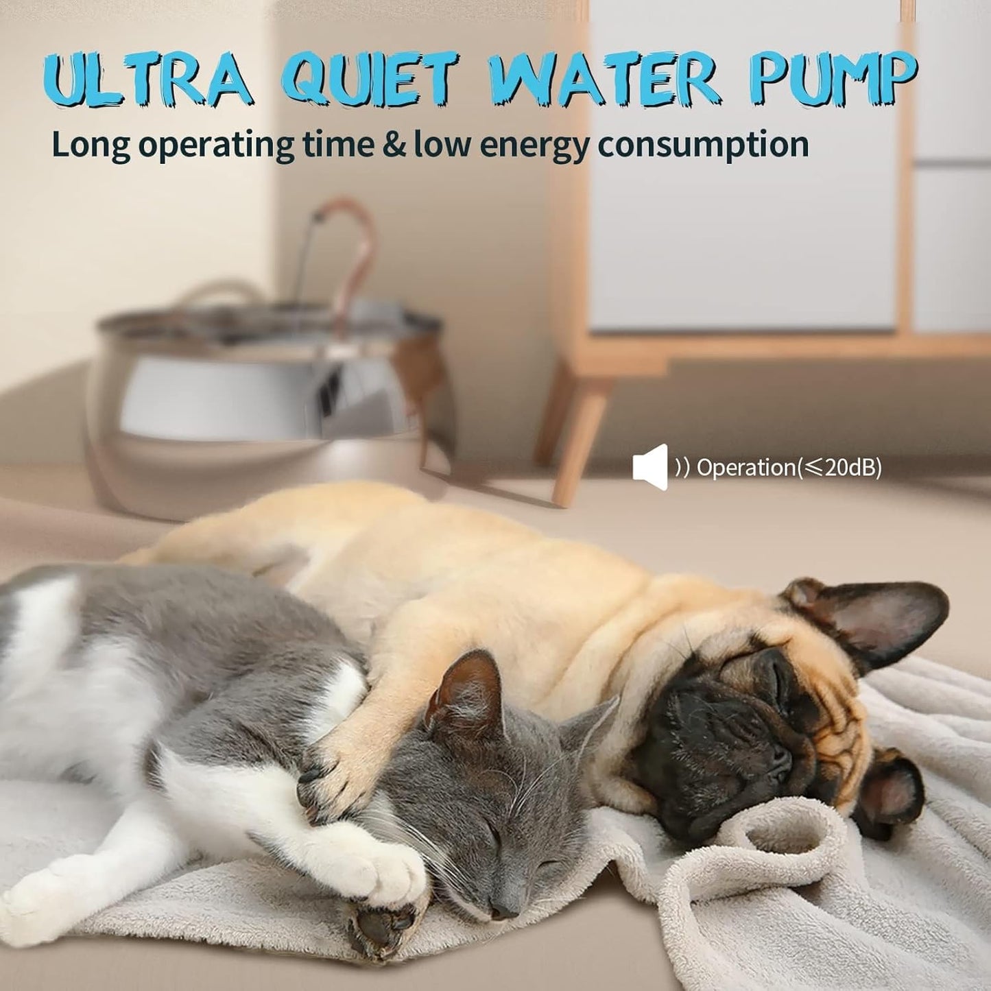 Katzenbrunnen PET-0007, 4,0 l Wasserbrunnen für Katzen, Edelstahl