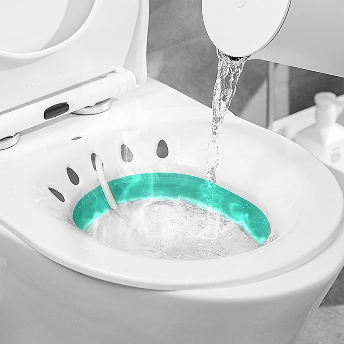 Faltbares Sitzbad mit Spülung für Toilette