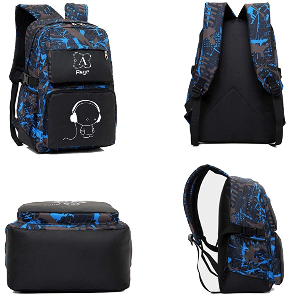 Schulthek, Schwarz/Blau BB06