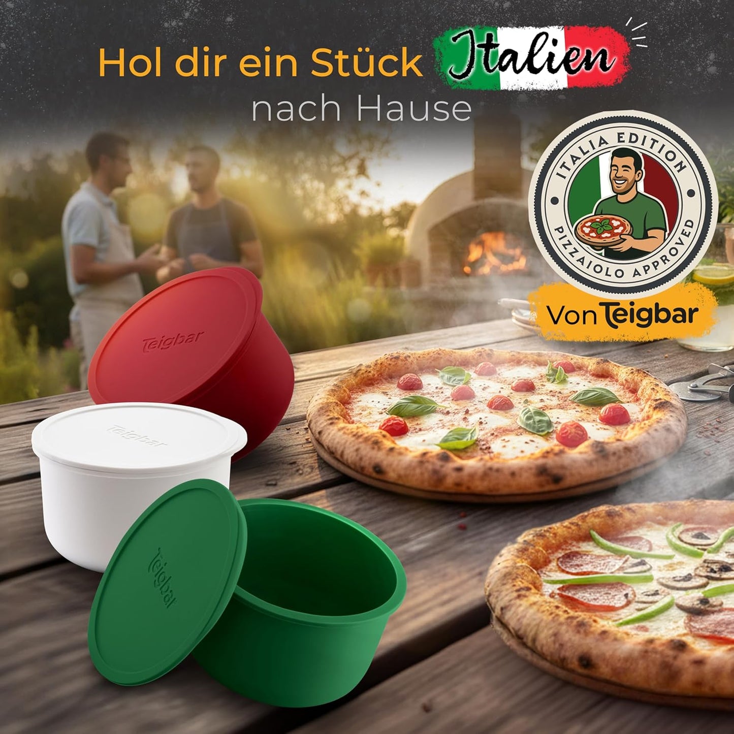 6er-Set Pizzaballenbox mit Deckel, Italia 6er Set