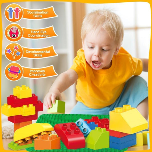 4-teiliges Bauplatten-Set für Duplo Steine, 4pcs (Grün,Blau,Rot,Grau)
