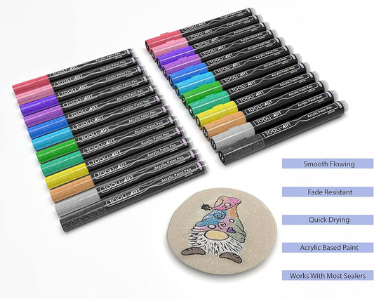 Acrylstifte-Set für Steinmalerei, GLITZERN