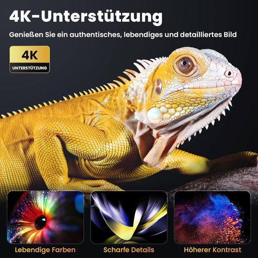 Full HD Mini Beamer 4K-Unterstützung für Heimkino, 9500Lumens