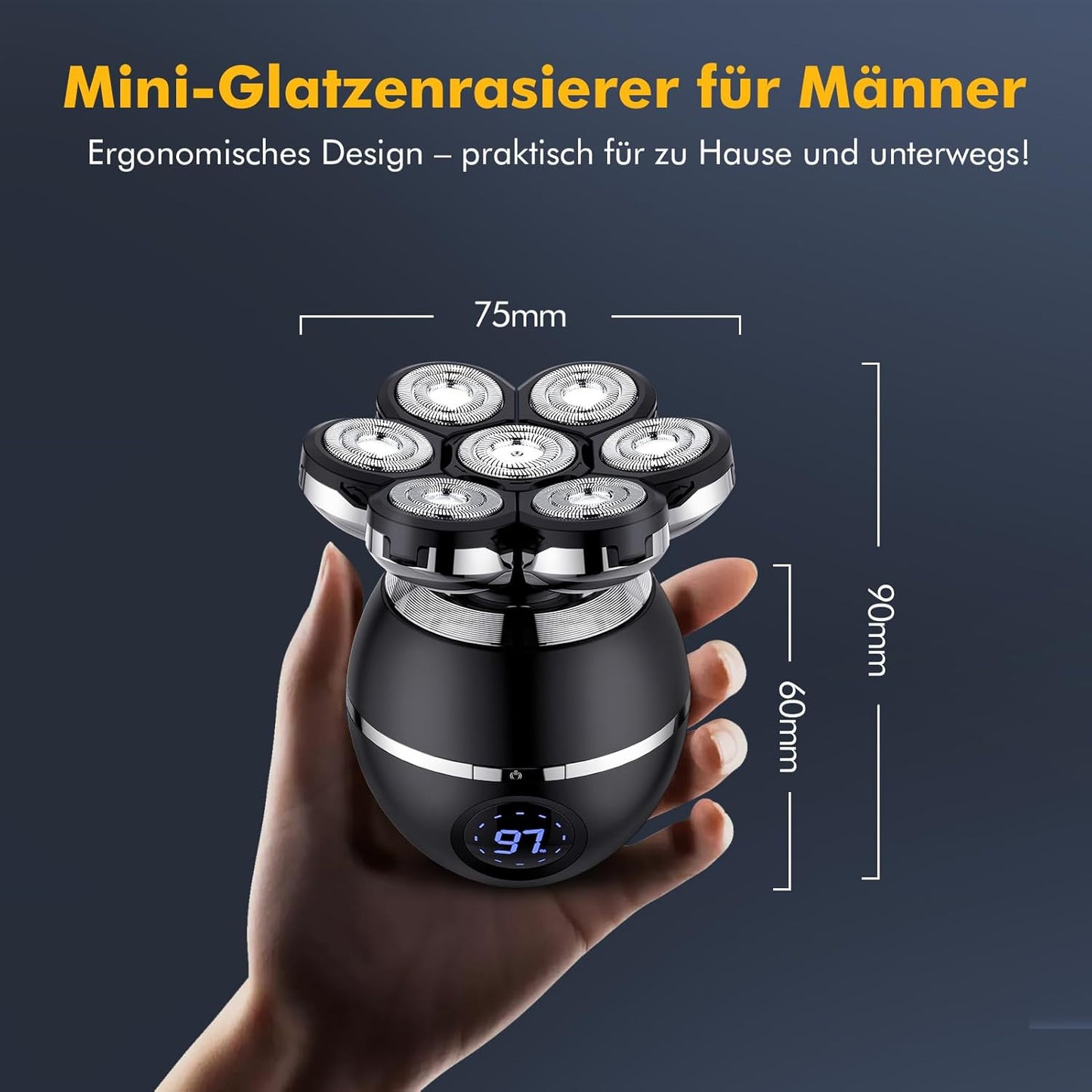 6-in-1 Kopfrasierer, 7d Schwarz