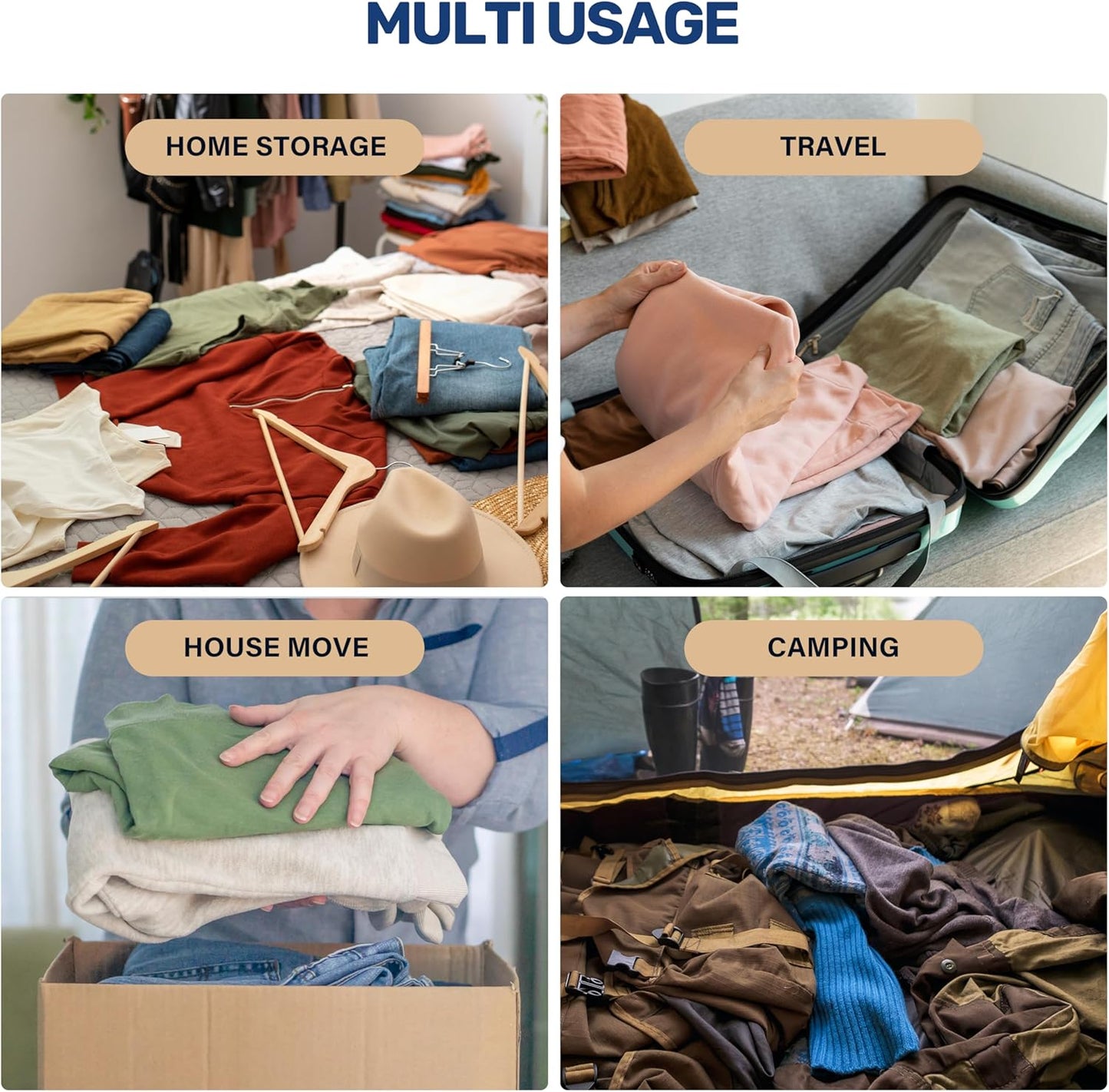 Vakuumbeutel-Set für Kleidung (20 Stück), Mehrere ; 20 Stück