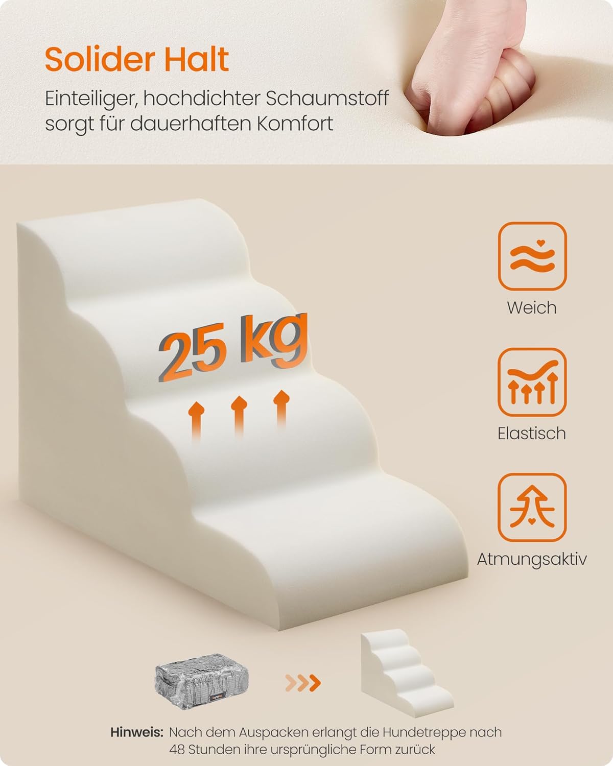 Hundetreppe mit 4 Stufen, 4 Stufen (72T cm)