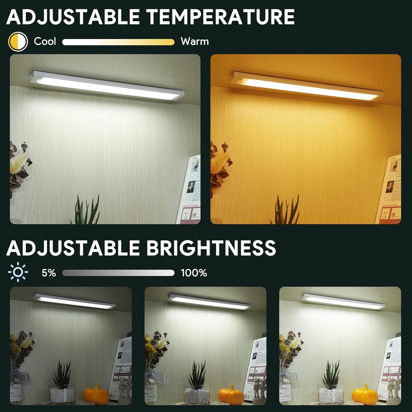 3er Set LED Unterbauleuchte mit Bewegungsmelder, 72leds-30cm