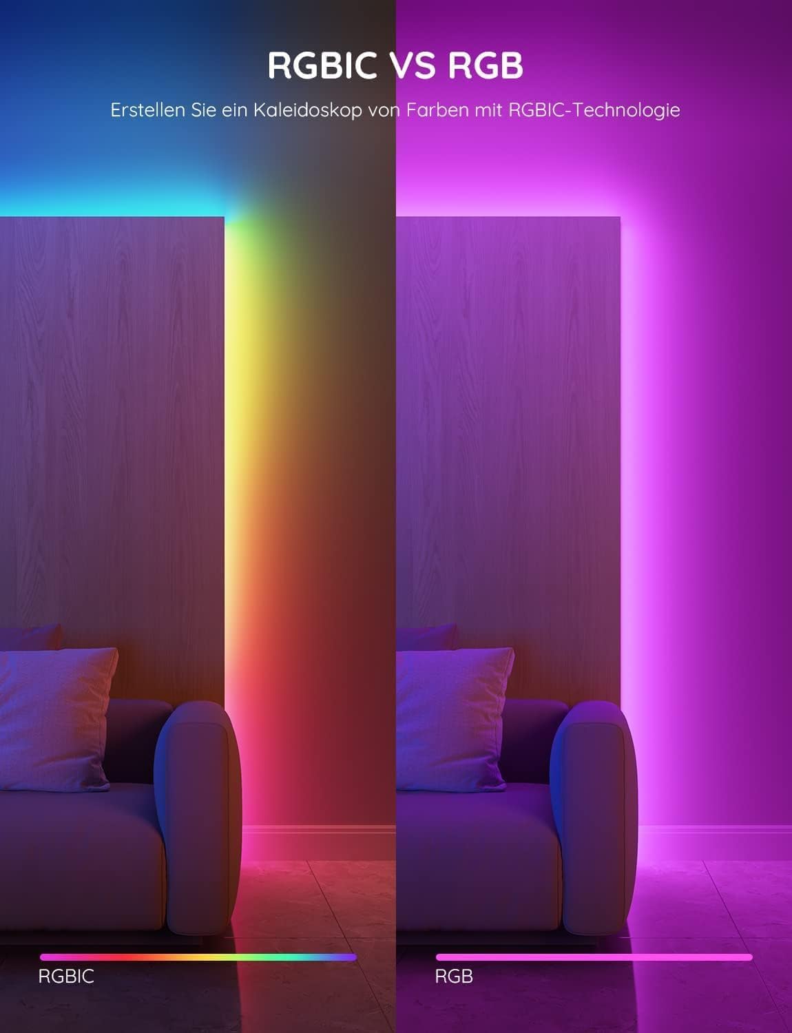 RGBIC LED Streifen 20m mit App-Steuerung, 20M