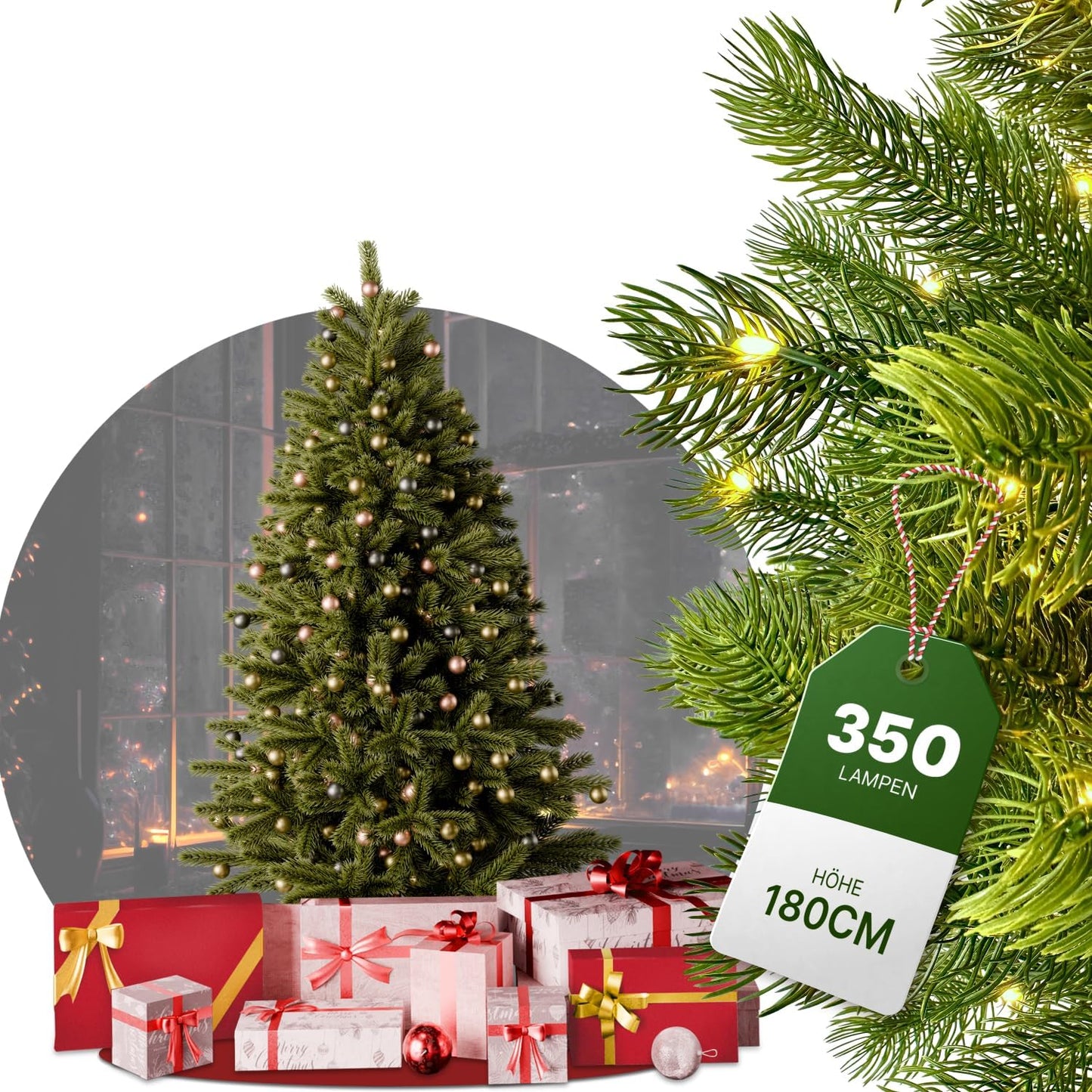 Naturgetreuer Tannenbaum mit Beleuchtung