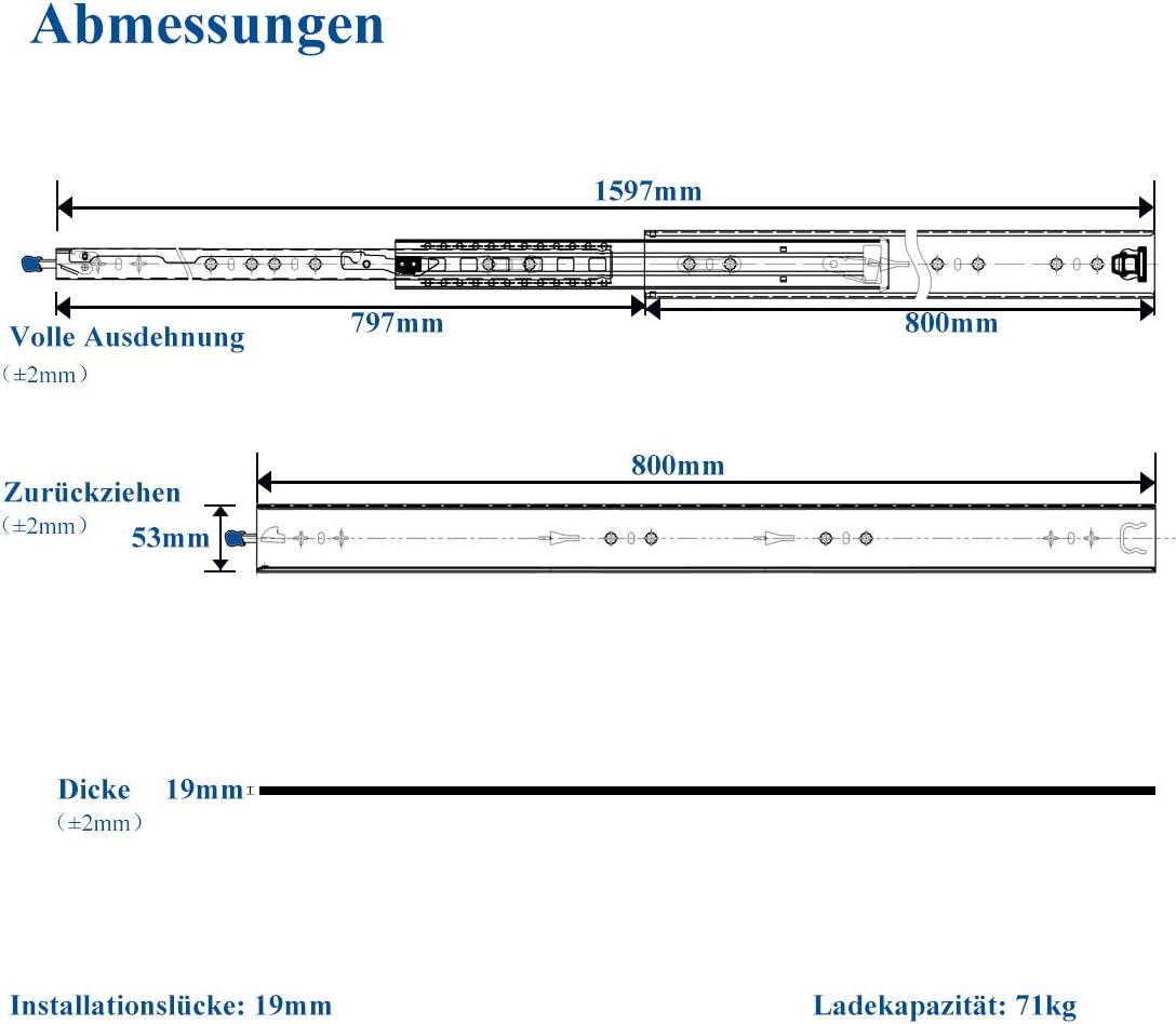 Schubladenauszug, #Vd2053 (53 Mm Breite)