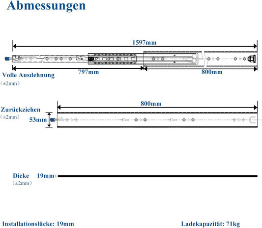 Schubladenauszug, #Vd2053 (53 Mm Breite)