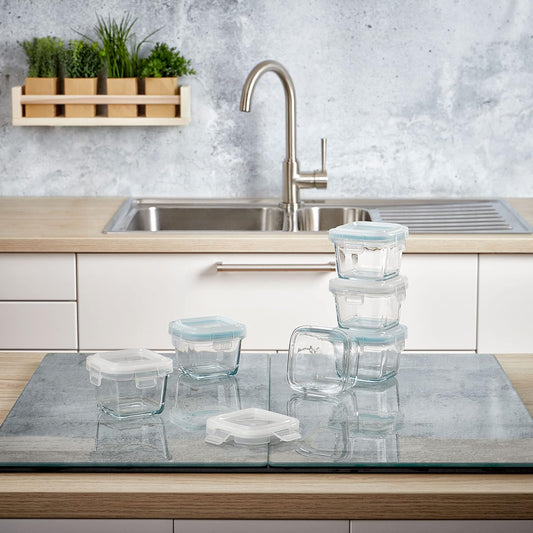 Mini Glas Frischhaltedosen-Set (6x 160 ml), 6 x 160 ml Quadratisch