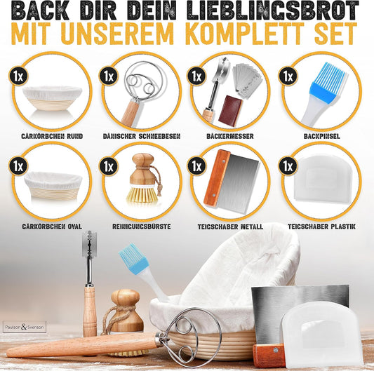 Gärkörbchen-Set inkl. Zubehör, Oval/Rund