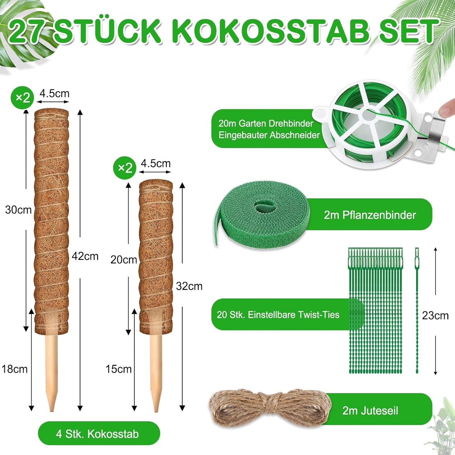 27-teiliges Pflanzenstab-Set