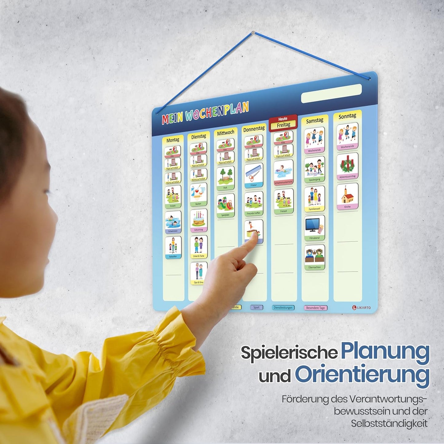 Wochenplaner für Kinder - Montessori Aufgabenplaner, Klassisch, Wochenplan