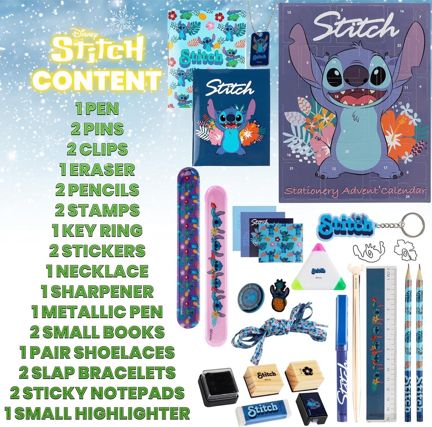 Stitch Adventskalender, Blau Stitch Schreibwaren