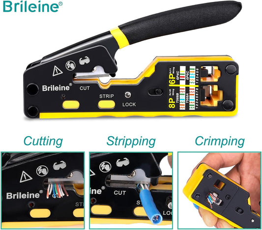 RJ45 Crimpwerkzeug Ethernet Kit, RJ45 Crimper Kit-Yellow