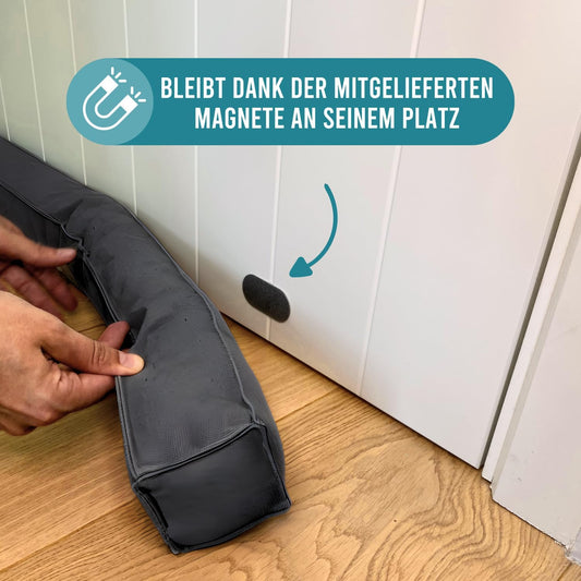 Magnetischer Tür-Zugluftstopper, 90 cm, 90 cm Grau